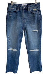 Vervet Blue Women's‎ Cotton Jeans 27X27" Distressed Raw Hem - Excellent Photo 0