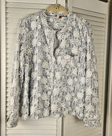 Pilcro Anthropologie The Whitney Tropeze‎ Embroidered Button Front Blouse Medium Photo 0