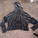 Aerie offline XXL grey long sleeve velvet hooded top Photo 0