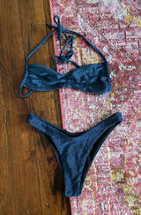 Sparkly Blue Bikini Set Photo 0