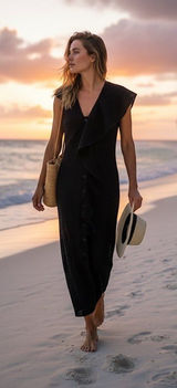 Marysia Swim Maxi Swim Cover Black Size M Beach Resortwear Vacation Summer Boho Photo 0