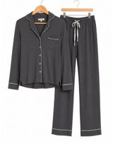 PJ Salvage Grey Pajama Set Pants & Long Sleeve Top Supersoft Cozy Sleepwear XS Photo 0