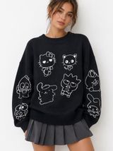 Hello Kitty and Friends x Forever 21 Collab Black Character Sweater size Medium Photo 0