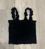 super cute frill trimmed shirred y2k preppy boho streetwear rich crop top ❤︎︎ Photo 0