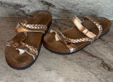 Outwoods Braided Metallic Slide Sandals - Rose Gold Photo 0