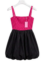 Amanda Uprichard Christine Tweed Bubble Mini Dress XS Pink Black NWT Photo 0