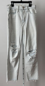 Madewell sz 26 The Momjean Light Wash Distressed High Rise‎ Denim Jeans Preppy Photo 0