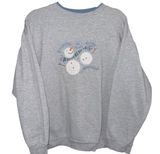 MC Sportswear Gray embroidered Sweatshirt Snowmen Fall From Above Vintage large Photo 0