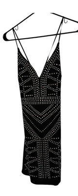 Elegant Black Studded Dress Size M Photo 0