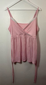 Hollister Light Pink Lace-Trim Wrap Tie Tank Size XL Photo 0
