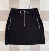 black silver zip front mini skirt grunge whimsigoth punk emo skater pencil witch Photo 0