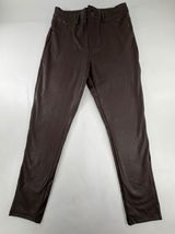 Shinestar Womens Brown Faux Leather High Rise Tapered Pants Size M SP5196 Photo 0