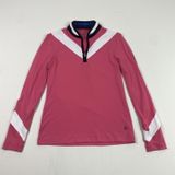 LOHLA SPORT Pullover Womens Small Pink‎ Quarter Zip Chevron Golf Long Sleeve Photo 0