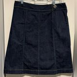 Ann Taylor Dark Wash Denim A-Line Skirt Women’s Classic Jean Skirt Photo 0