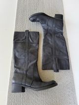 Lucky Brand Black Leather Knee High Riding Boots Sz 8 Photo 0