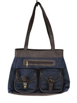 Gold Coast Blue Denim Faux Leather Shoulder Bag‎ Photo 0