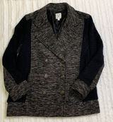 BP. from Nordstrom Black Coat Size Large L Double Breasted Black & White Photo 0