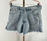 Mango MNG Andy Distressed Denim Shorts Button Fly Raw Hem Size 10 Photo 0