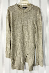 ZARA Dress Women‎ Size L Cable Knit Crewneck Long Sleeve Slit Front Italian yarn Photo 0