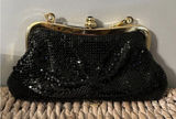 Ardeen small sequin black and gold chain clutch bag‎ EUC sparkly Photo 0