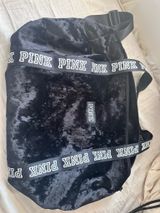 PINK Black Velvet Tote / Gym Bag Photo 0