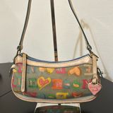 Dooney & Bourke Rainbow Zipper Bag, Heart Charm. Coated Canvas & Leather Photo 0