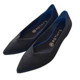Rothy's The Point Flats Womens 9 Black Blue Halo Sustainable Knit Pointed Toe Photo 0