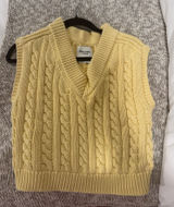 Abercrombie Sweater Vest V-Neck Cable Yellow Photo 0