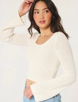 Hollister White Long Sleeve Crochet Top Size XS Photo 0