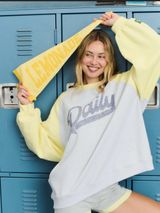 Daily Drills Fleece Raglan Americana Crew in Lemonade and Heather Grey Photo 0