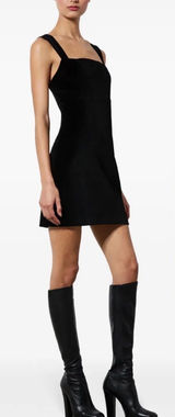 Alice + Olivia Keria Velvet Black Mini A-Line Skirt Photo 0
