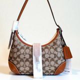 Coach Hamptons Hobo Bag In Crystal Signature Jacquard Photo 0