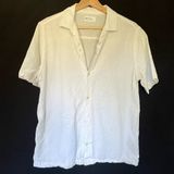 GAP linen cotton standard fit white short‎ sleeved button down shirt women's S Photo 0