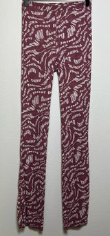 SKIMS Women Mesh Leggings S Maroon All Over Logo Print‎ Slim Fit Loungewear Photo 0