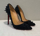 Christian Louboutin Black Spike Pigalili Potpourri Strass 120 Pumps 36.5 Photo 0