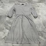MEROKEETY Size‎ Large L Stripe Dress Casual Pockets 3/4 Sleeves Photo 0