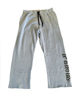 Pink VS Flare Pull On Sweatpants Sz L Blue Drawstring Raw Hem Pink Spell Out Photo 0
