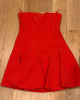 Zara Red Strapless Fit-and-Flare Dress large Photo 0