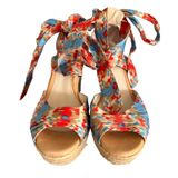 UGG Lucianna Marrakesh Ikat Ribbon Tie Espadrille Wedge Sandals 9.5 Photo 0