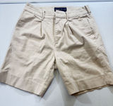 Abercrombie Fitch Stretch Chino Shorts Khaki Size‎ 26 Pleated Front Casual RETRO Photo 0