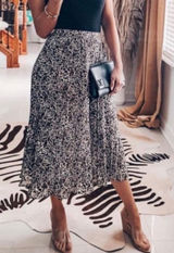 A New Day Leopard Print Pleated Midi Skirt XS Animal Print Photo 0