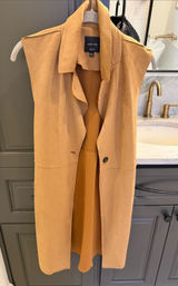 Love Tree Sleeveless Long Vest in Camel Tan Photo 0
