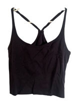 Women’s Athletic Tank Top Ribbed Black Cropped Racerback V-Neck Stretch Photo 0