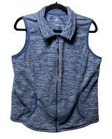 St John's Bay Active Vest Full Zip Sleeveless Blue Fleece L‎ Photo 0