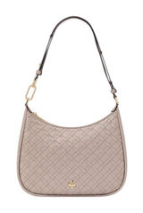 Kate Spade Neutral Beige Gray Woven Pebbled Leather Large Shoulder Bag - Kayla Photo 0