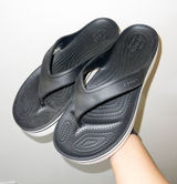 CROCS Women’s Platform Crocband Black and White Casual Flip Flop Sandals Photo 0
