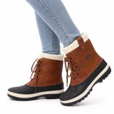 Lugz Duck Boots Womens 8 Tallulah Brown Black Water Resistant Faux Fur New Photo 0