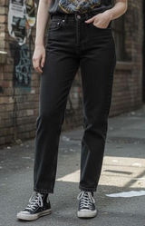 Ragged Priest Size 26 Straight Leg Jeans‎ Washed Black Alternative Grunge Baddie Photo 0