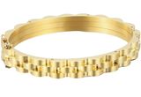 9mm Stainless Steel Cuff Bangle Unisex Bracelet (Gold) Photo 0