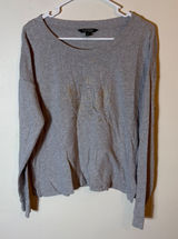Lauren Ralph Lauren Embellished Sweatshirt Gray Long Sleeve Size Medium Photo 0